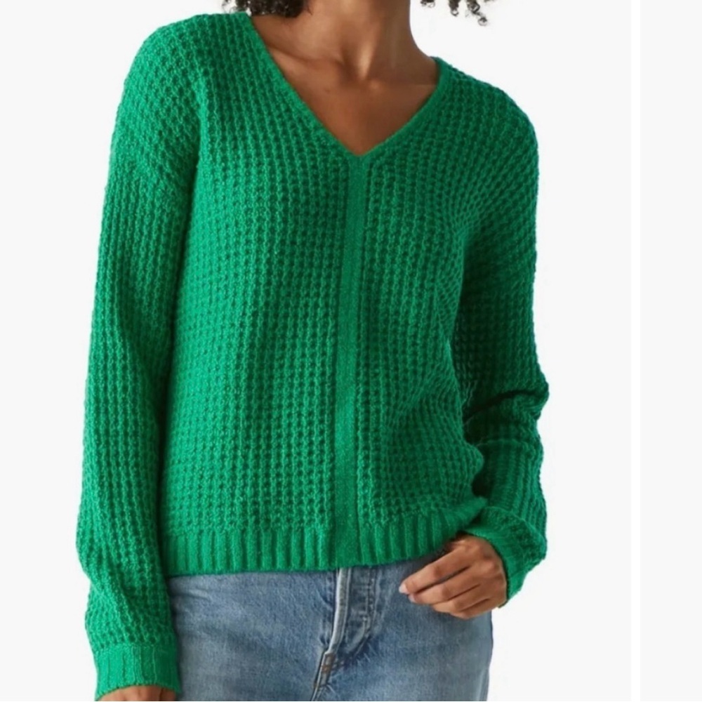 Michael Stars Kelsie Pullover V-neck sweater in Kelly green size Medium